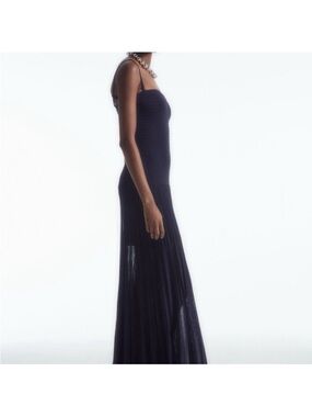 COS Navy Knit Maxi Dress with Spaghetti Straps